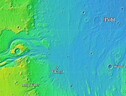 Mappa della Chryse Planitia. Sono indicate le posizioni di Maja Valles, del lander del Viking 1 e del cratere Pohl (fonte: NASA/JPL/GSFC) (ANSA)