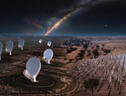 Rappresentazione artistica di alcune antenne del radiotelescopio Ska (fonte: SKAO) (ANSA)