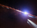 Rappresentazione artistica delle comete in viaggio intorno alla stella Beta Pictoris (fonte: ESO/L. Calcada) (ANSA)