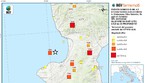 l'epicentro del terremoto di oggi in Calabria. Fonte INGV (ANSA)
