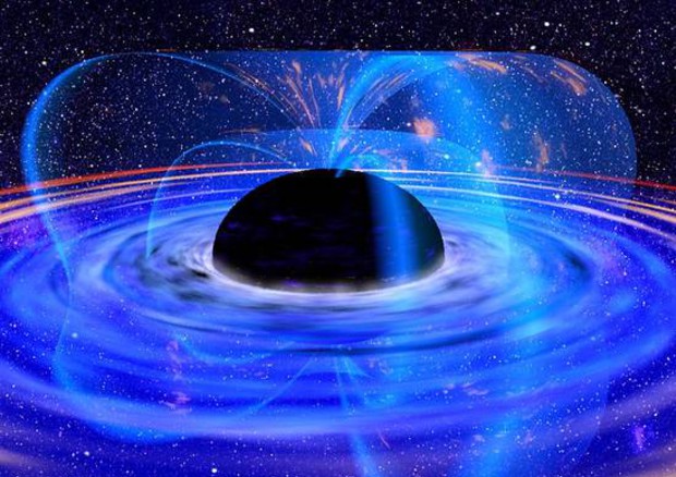 Rappresentazione grafica di un buco nero (fonte: NASA) © Ansa