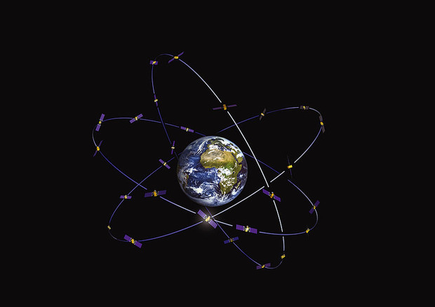 Rappresentazione della costellazione dei satelliti del Sistema europeo di navigazione Galileo (fonte: ESA) © Ansa