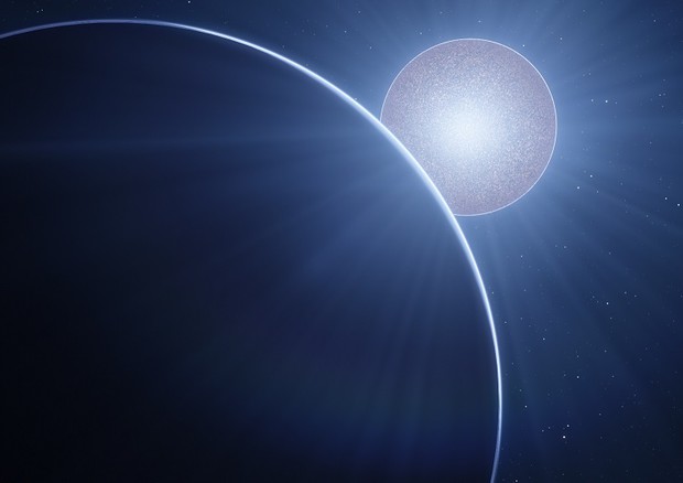 Rappresentazione artistica dell'esopianeta Kelt-9b e della sua stella (fonte: INAF/M. Galliani) © Ansa