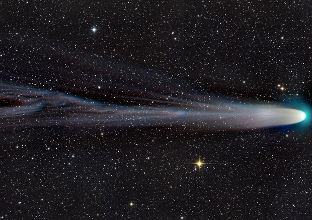 La coda della cometa Leonard fotografata a Natale (fonte: R.Ligustri CARA Project CAST e L.Demetz) © Ansa