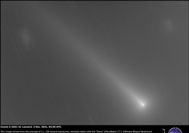 La cometa C/2021 A1 Leonard vista dal Virtual Telescope (fonte: Virtual Telescope) © Ansa