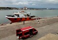 Crotone, l'esplosione sul rimorchiatore: sopralluogo dei Vigili del fuoco (ANSA)