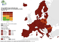 La mappa Ecdc conferma tutta l'Italia in rosso scuro (ANSA)