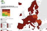 La mappa del centro europeo per il controllo delle malattie (Ecdc) (ANSA)