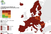 La mappa Ecdc conferma tutta l'Italia in rosso scuro (ANSA)