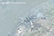 Colpiti mezzi militari russi mentre attraversano il fiume Severskij Donec