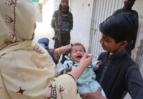 Campagna vaccinale in Quetta. Immagine Unicef (ANSA)