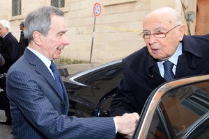 President Giorgio Napolitano visits ANSA to preview new website (ANSA)