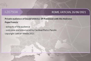 Sassoli incontra Papa Francesco (ANSA)
