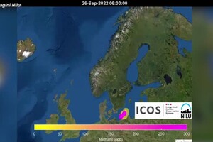 Nord Stream, grande nuvola di metano sopra Norvegia e Svezia: la simulazione del Nilu (ANSA)