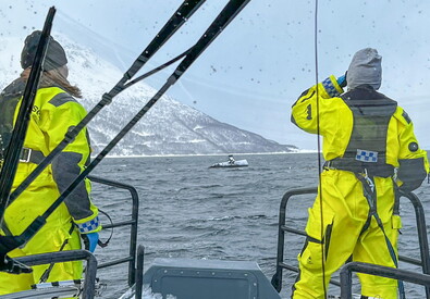 La valanga sull'isola di Reinoya, nel nord della Norvegia (Foto da Norwegian Society for Sea Rescue) (ANSA)