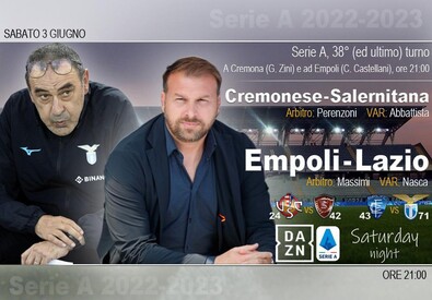 Serie A, Cremonese-Salernitana ed Empoli-Lazio (ANSA)