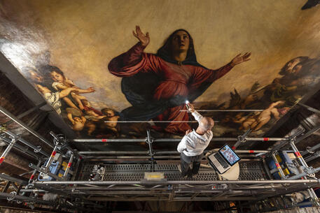 Il restauro dell'Assunta del Tiziano a Venezia © ANSA