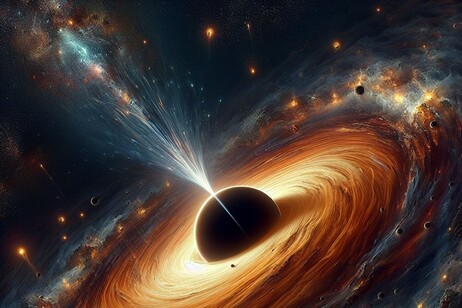 A black hole (credit: image generated by AI system Microsoft Bing - Image Creator)