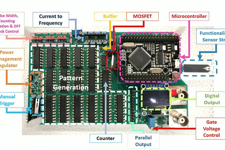 Il circuito stampato derivato dalla piattaforma oper Arduino e utilizzato per la diagnosi del tumore del seno attraverso l'analisi della saliva (fonte: Hsiao-Hsuan Wan)