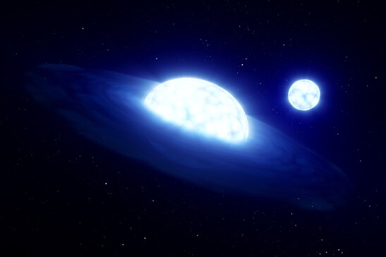 Le stelle appartenenti alla classe Be sono spesso circondate da un disco di polveri e gas (fonte: ESO/L. Calçada)