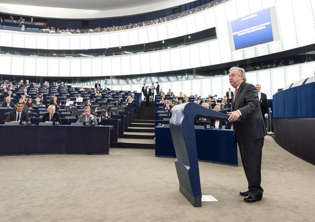 Sassoli, Guterres accetta l'invito, sarà al Parlamento giovedì (foto: EPA)