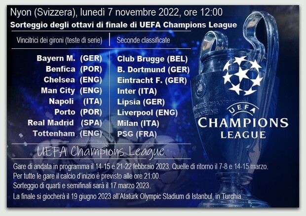 UEFA Champions League, sorteggi degli ottavi di finale © ANSA