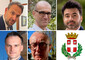 Elezioni Treviso: da sinistra in alto, Mario Conte, Giorgio De Nardi e Nicolò Rocco. Da sinistra in basso Maurizio Mestriner e Luigino Rancan © ANSA