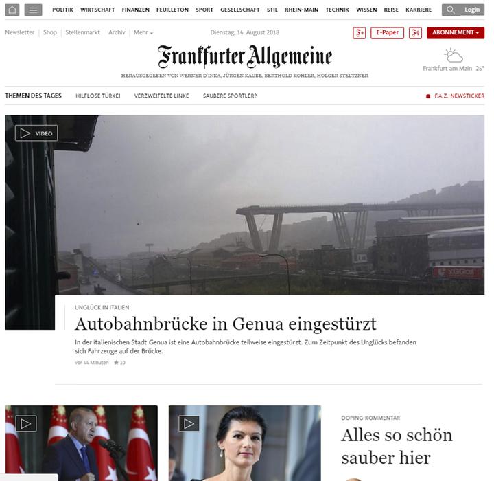 Crollo ponte a Genova breaking news in tutto il mondo © 