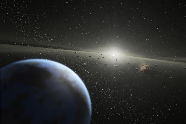 Ricostruzione artistica di un asteroide vicino alla Terra (fonte: NASA/JPL-Caltech) - RIPRODUZIONE RISERVATA