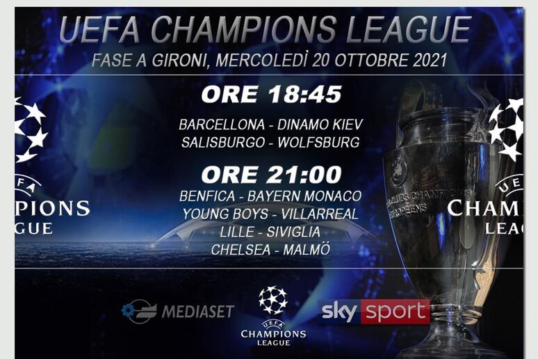 UEFA Champions League, 20 ottobre 2021 - RIPRODUZIONE RISERVATA