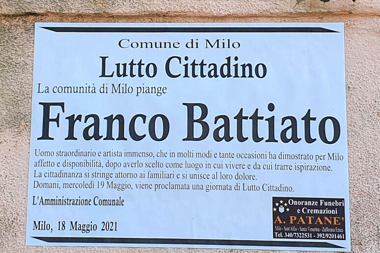 Funeral of Franco Battiato - RIPRODUZIONE RISERVATA