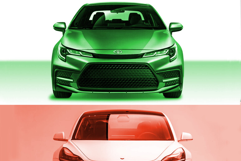 Tesla Model 3 vs Toyota Corolla, sfida su CO2 reale continua © ANSA/ANSA/Tesla (Toyota)
