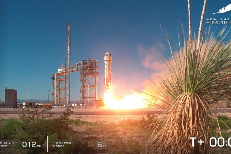 Il lancio della navetta New Shepard per la missione NS-17 (fonte: Blue Origin) - RIPRODUZIONE RISERVATA