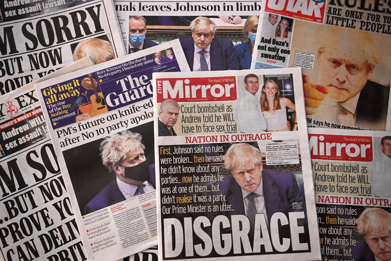 UK media reacts to Prime Minister Boris Johnson apology following lockdown party allegations [ARCHIVE MATERIAL 20220113 ] - RIPRODUZIONE RISERVATA