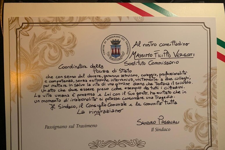 Passignano ha premiato Massimo Vergati - RIPRODUZIONE RISERVATA