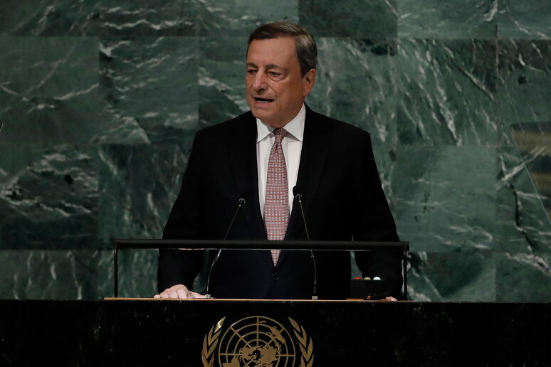 Il premier Draghi all 'Assemblea dell 'Onu © ANSA/EPA
